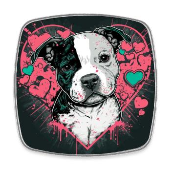 American Staffordshire Terrier - Square fridge magnet - white - Front