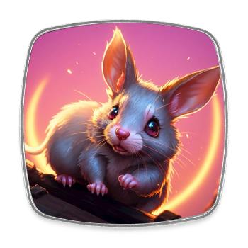 Fantasy Rodent Warrior Artwork for Kids Fancy Rat - Square fridge magnet - white - Front