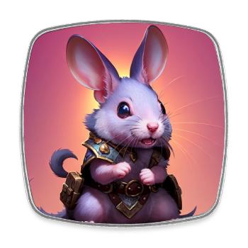 Fantasy Rodent Warrior Artwork for Kids Fancy Rat - Square fridge magnet - white - Front