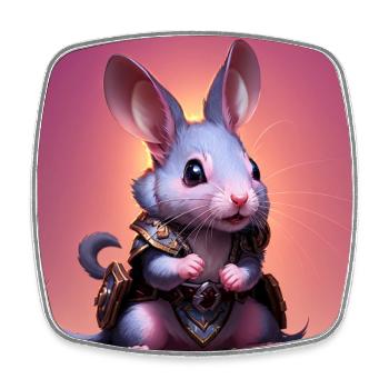 Fantasy Rodent Warrior Artwork for Kids Fancy Rat - Square fridge magnet - white - Front