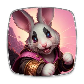 Fantasy Rodent Warrior Artwork for Kids Fancy Rat - Square fridge magnet - white - Front