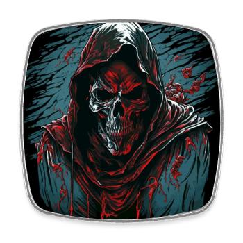The Grim Reaper - Square fridge magnet - white - Front