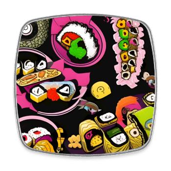 sushi modern - Viereckiger Kühlschrankmagnet - Weiß - Vorne