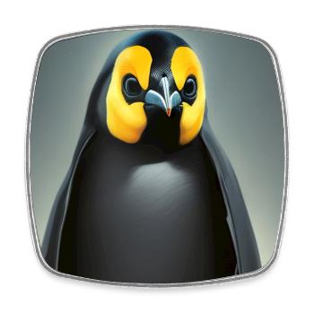 Pingouin - Magnet carré - blanc - Devant
