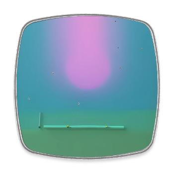 Sun pink - Square fridge magnet - white - Front