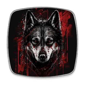 Chien Husky - Magnet carré - blanc - Devant