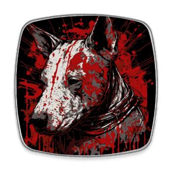 Bull terrier - Square fridge magnet - white - Front