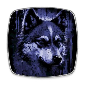 Chien Husky - Magnet carré - blanc - Devant