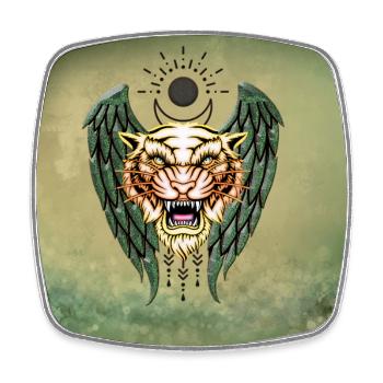 Tigre le roi de la jungle - Magnet carré - blanc - Devant