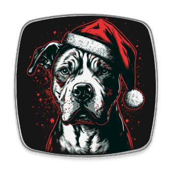 American Staffordshire Terrier xmas - Square fridge magnet - white - Front
