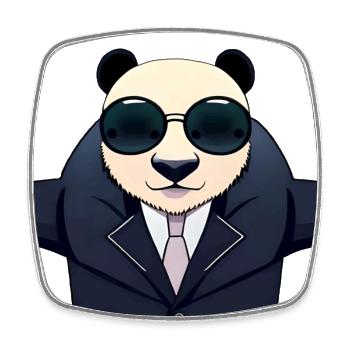 Panda Yolo - Magnet carré - blanc - Devant