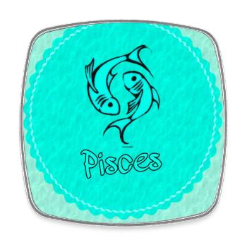 pisces - Square fridge magnet - white - Front