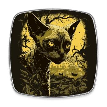 Siamkatze - Viereckiger Kühlschrankmagnet - Weiß - Vorne