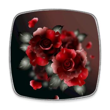 dark bouquet of red roses - Square fridge magnet - white - Front
