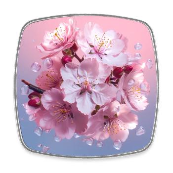 Sakura Cherry Blossom Japanese Aesthetic Beautiful - Square fridge magnet - white - Front