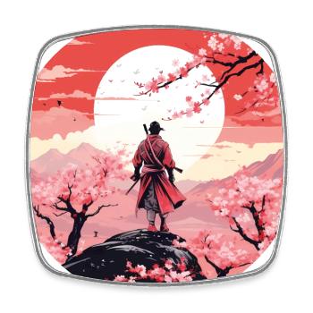 Samurai II - Viereckiger Kühlschrankmagnet - Weiß - Vorne