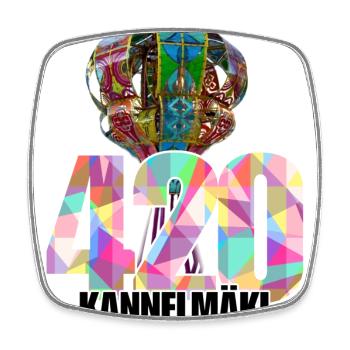420 Kannelmäki - Square fridge magnet - white - Front