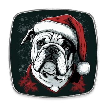 Noël du bouledogue anglais - Magnet carré - blanc - Devant
