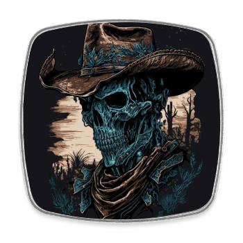 Zombie Cowboy - Square fridge magnet - white - Front