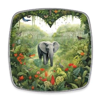 Elephant Love - Square fridge magnet - white - Front