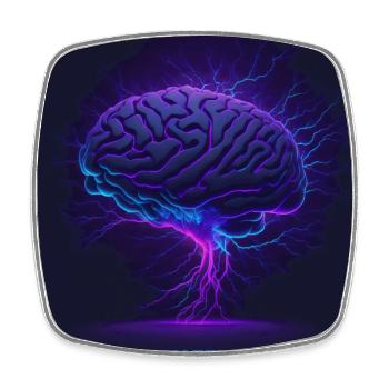 Motivation Stay Fascinated Brain - Square fridge magnet - white - Front