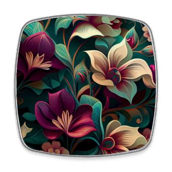 Botanicals Flower Pattern - Square fridge magnet - white - Front