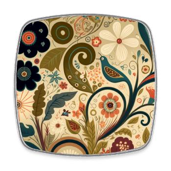 Botanicals Autumnal Flower Pattern - Square fridge magnet - white - Front