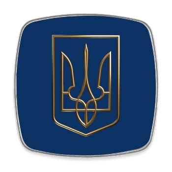 Ukraine Coat of Arms Shield Trident Trident Wire Look 2 - Square fridge magnet - white - Front