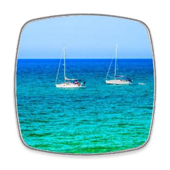 Summer Sailing - Square fridge magnet - white - Front