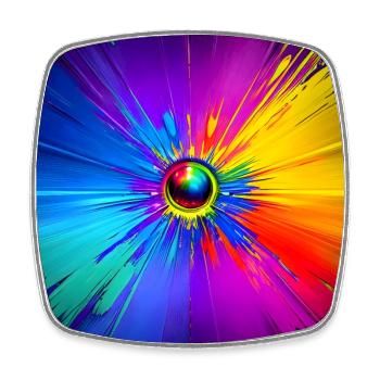 colorful splash art abstract vivid colors design - Square fridge magnet - white - Front