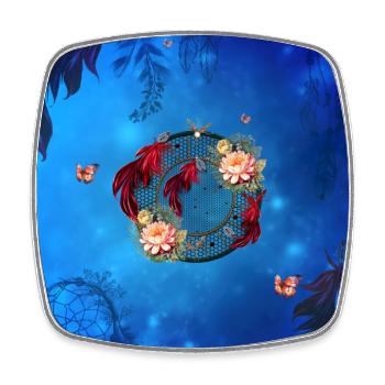 Wonderful dream catcher and butterflies. - Square fridge magnet - white - Front