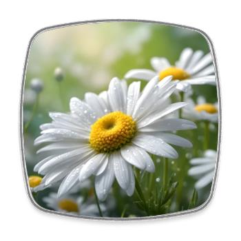 WONDERFUL BLOOMING DAISY - Square fridge magnet - white - Front