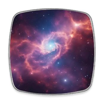 Space Nebula - Viereckiger Kühlschrankmagnet - Weiß - Vorne