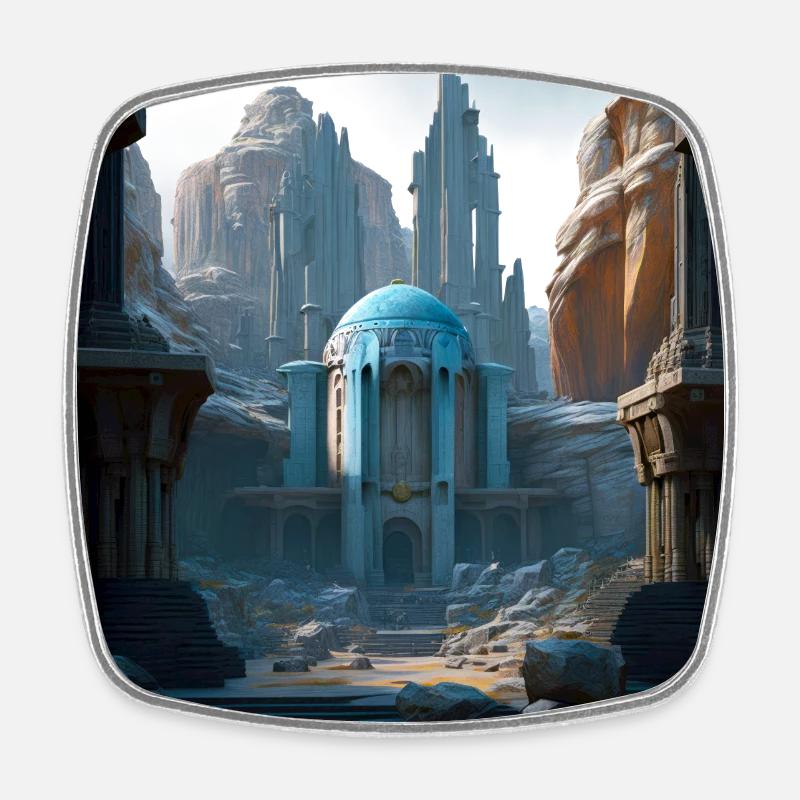 City 01 - Square fridge magnet - white