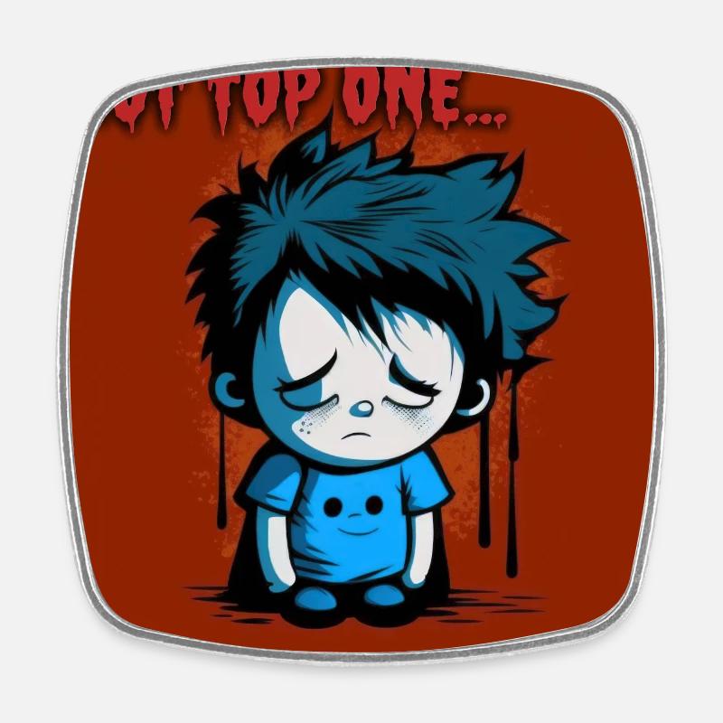 Geek - Not top one 01 - Square fridge magnet - white