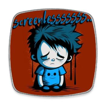 Geek - Screenlessssss 01 - Viereckiger Kühlschrankmagnet - Weiß - Vorne