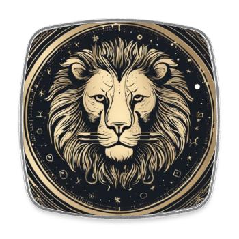 Zodiac Leo - Square fridge magnet - white - Front