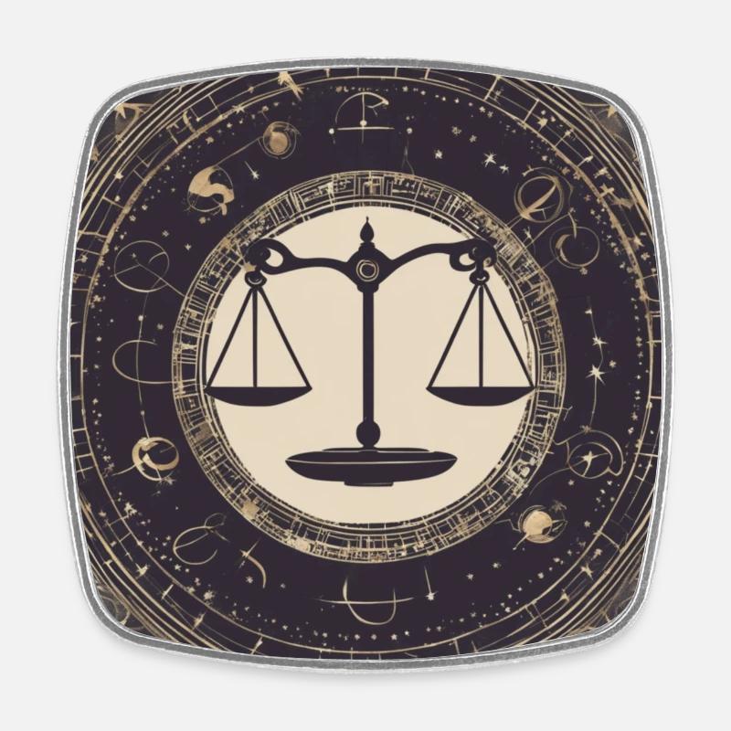 Zodiac Libra - Square fridge magnet - white