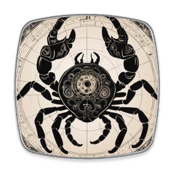 Zodiac Cancer - Square fridge magnet - white - Front