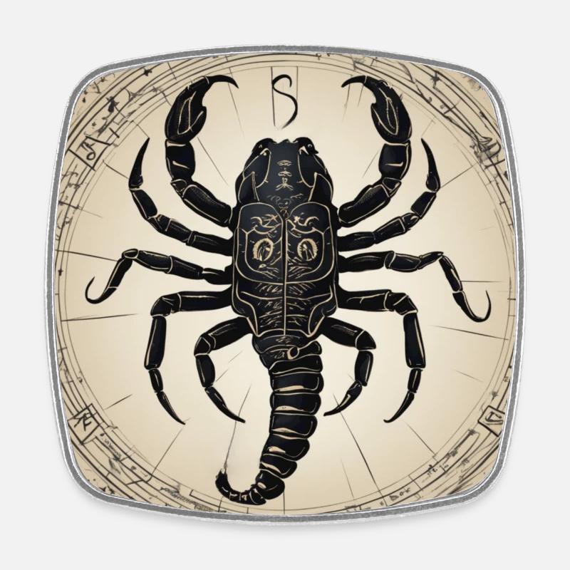 Zodiaque Scorpion - Magnet carré - blanc