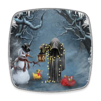 Dark Christmas - Square fridge magnet - white - Front