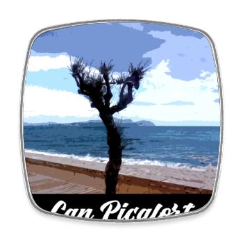Can Picafort - Majorca - Square fridge magnet - white - Front