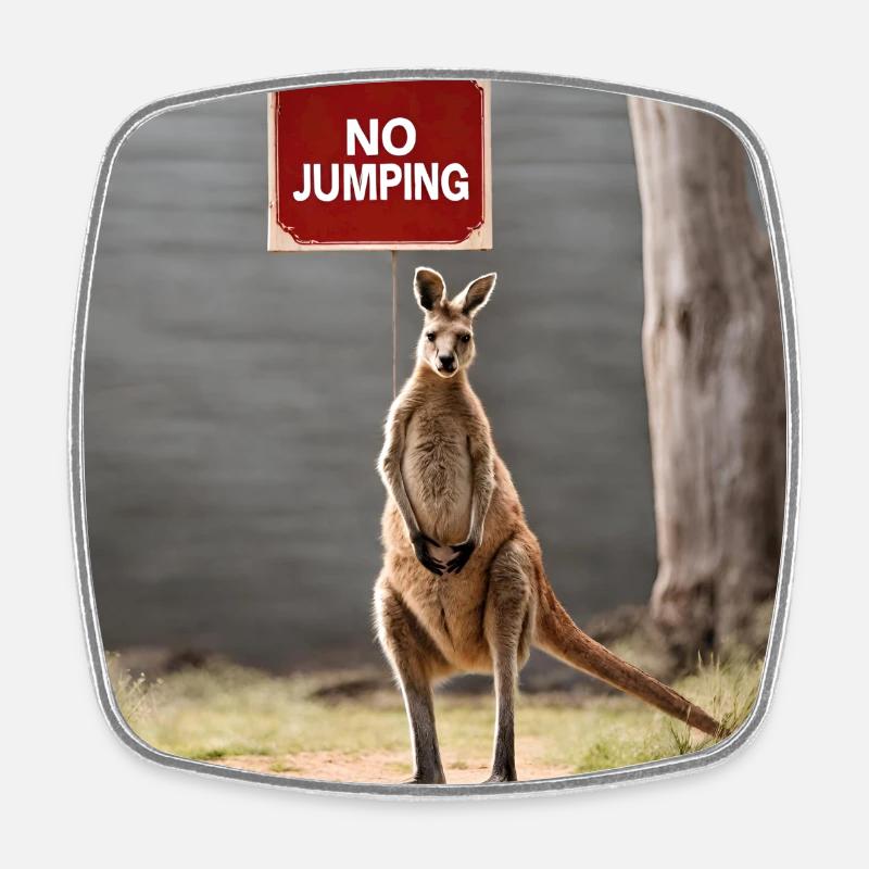 NoJumping - Kangaroo MEME - Viereckiger Kühlschrankmagnet - Weiß