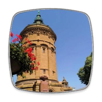 CHÂTEAU D’EAU DE MANNHEIM - Magnet carré - blanc - Devant
