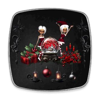 Wunderbare dunkle Weihnachtszeit - Viereckiger Kühlschrankmagnet - Weiß - Vorne