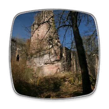 Mystical castle ruins Waldeck (Northern Black Forest) - Square fridge magnet - white - Front