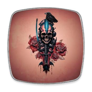 The Dark and Mysterious World of the Gothic Skull - Square fridge magnet - white - Front