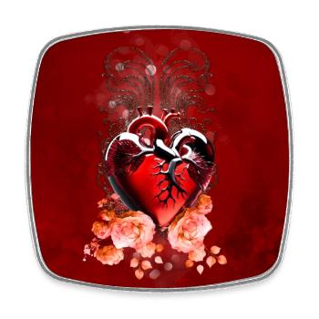 Wonderful heart made of glass. - Square fridge magnet - white - Front