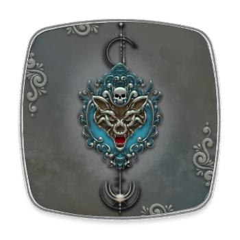 Toller wütender Wolf mit Totenkopf. - Viereckiger Kühlschrankmagnet - Weiß - Vorne