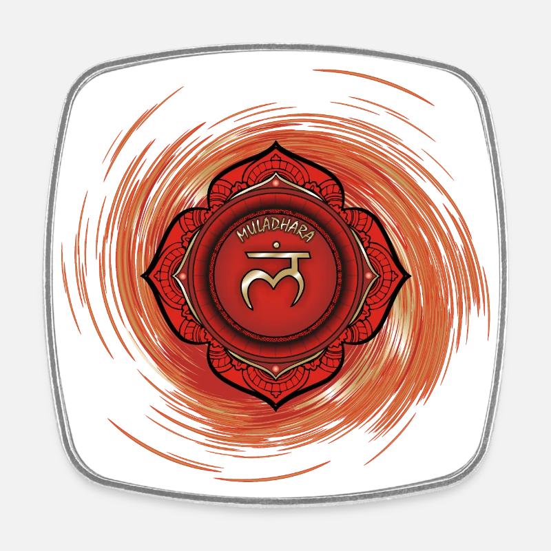 Muladhara First Chakra - Square fridge magnet - white